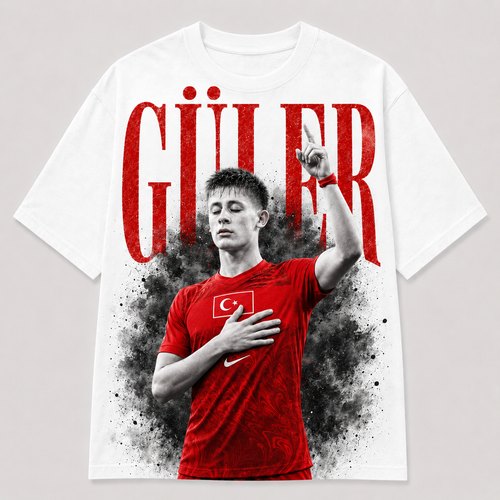 Arda Güler Türkei WM 2026 Superstar Fan Shirt rotes T-Shirt mit Frontprint