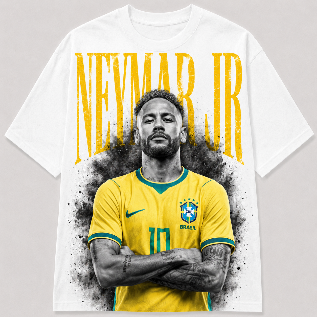 Neymar Jr Brasilien WM 2026 Fan Shirt gelbes T-Shirt mit brasilianischem Frontprint