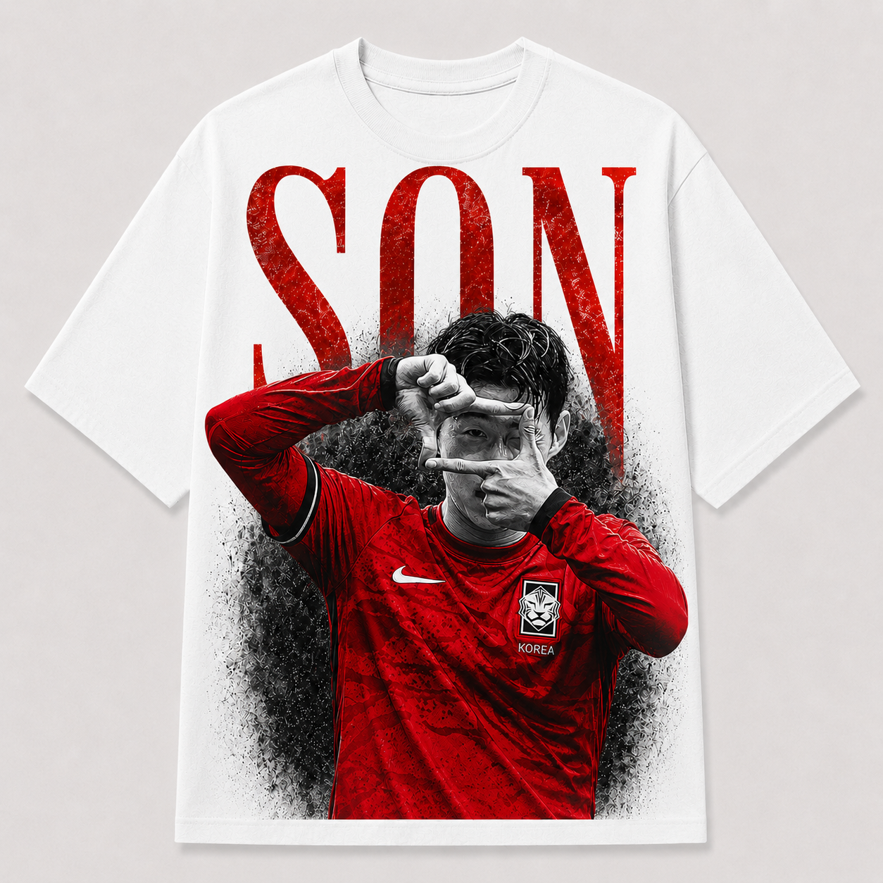Son Heung-min Südkorea WM 2026 weißes Fan Shirt T-Shirt mit Poster-Stil Frontprint