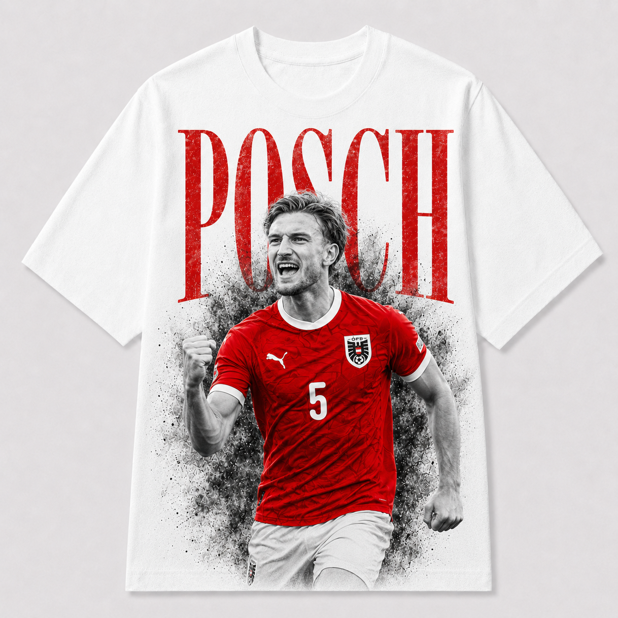 Stefan Posch Österreich WM 2026 ÖFB Fan Shirt T-Shirt roter Druck Frontprint