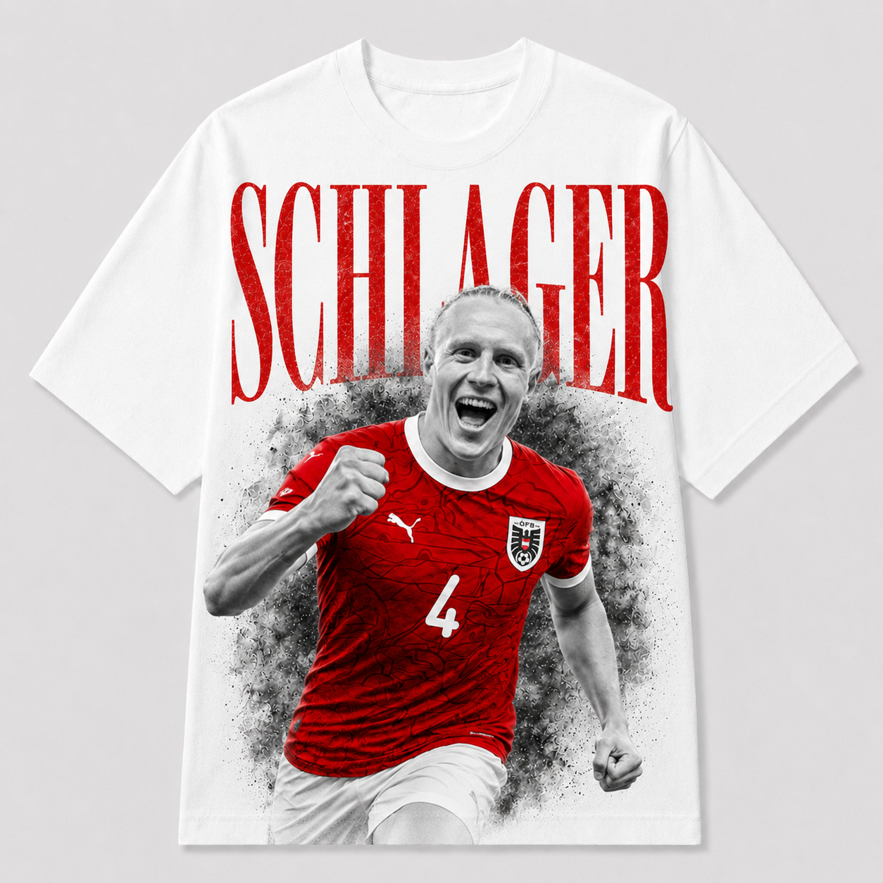 Xaver Schlager Österreich WM 2026 Kämpfer Fan Shirt T-Shirt dunkler Frontprint