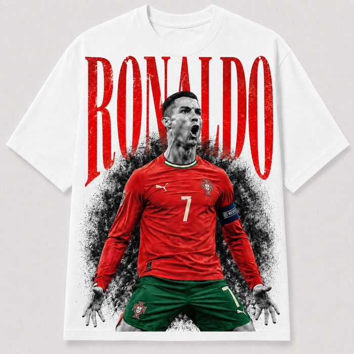 Cristiano Ronaldo CR7 Portugal WM 2026 Fan Shirt rotes T-Shirt ikonischer Frontprint